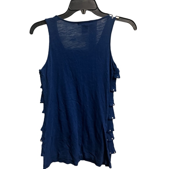 Blue Ruffle Studded Tank Top - Picture 4 of 5